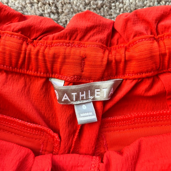 Athleta Trekkie Parachute Shorts Vermillion Red Ripstop Hiking 0 XS - Picture 7 of 7